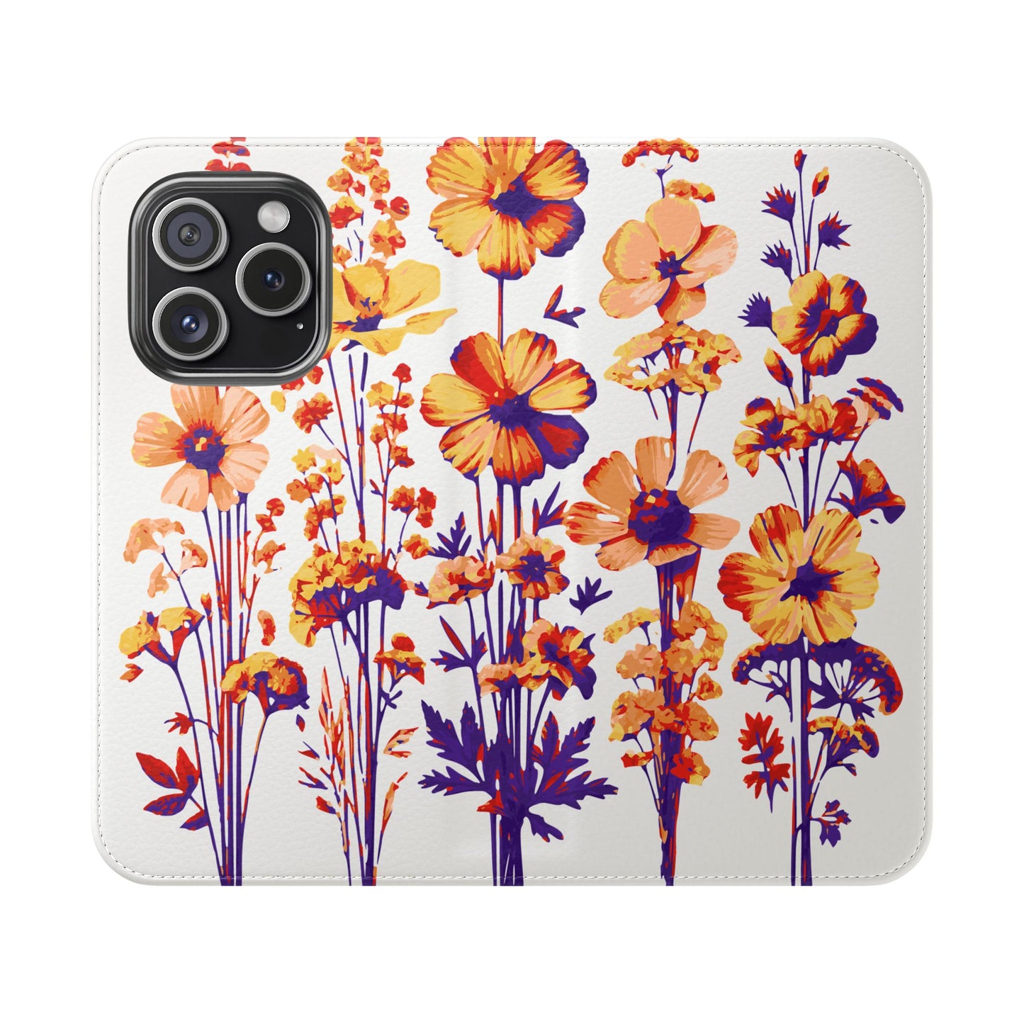 Floral Flip Case - Stylish Phone Wallet with Flower Design