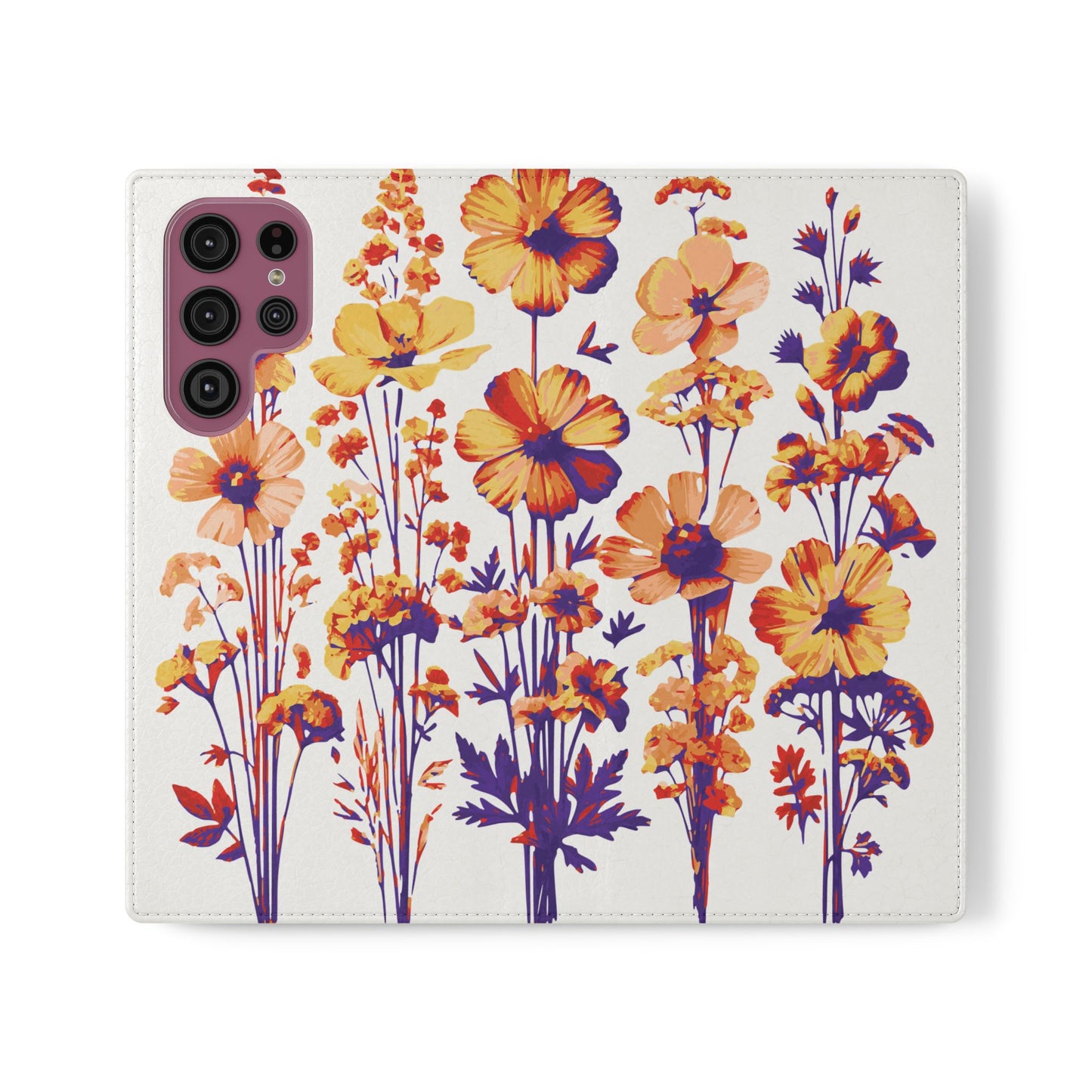 Floral Flip Case - Stylish Phone Wallet with Flower Design
