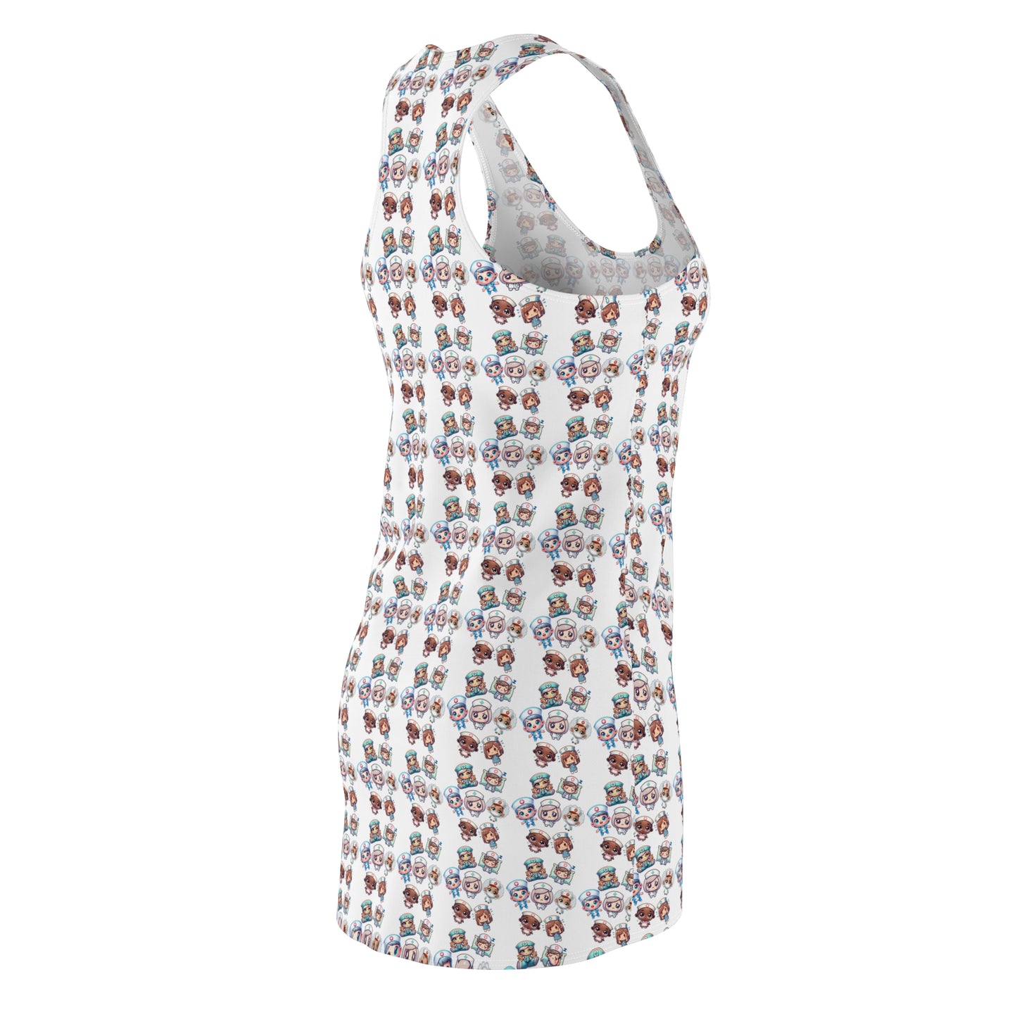 Floral Racerback Dress, Summer Outing Dress, Casual Dress, Vacation Dress, Beach Cover-Up, Spring Fashion