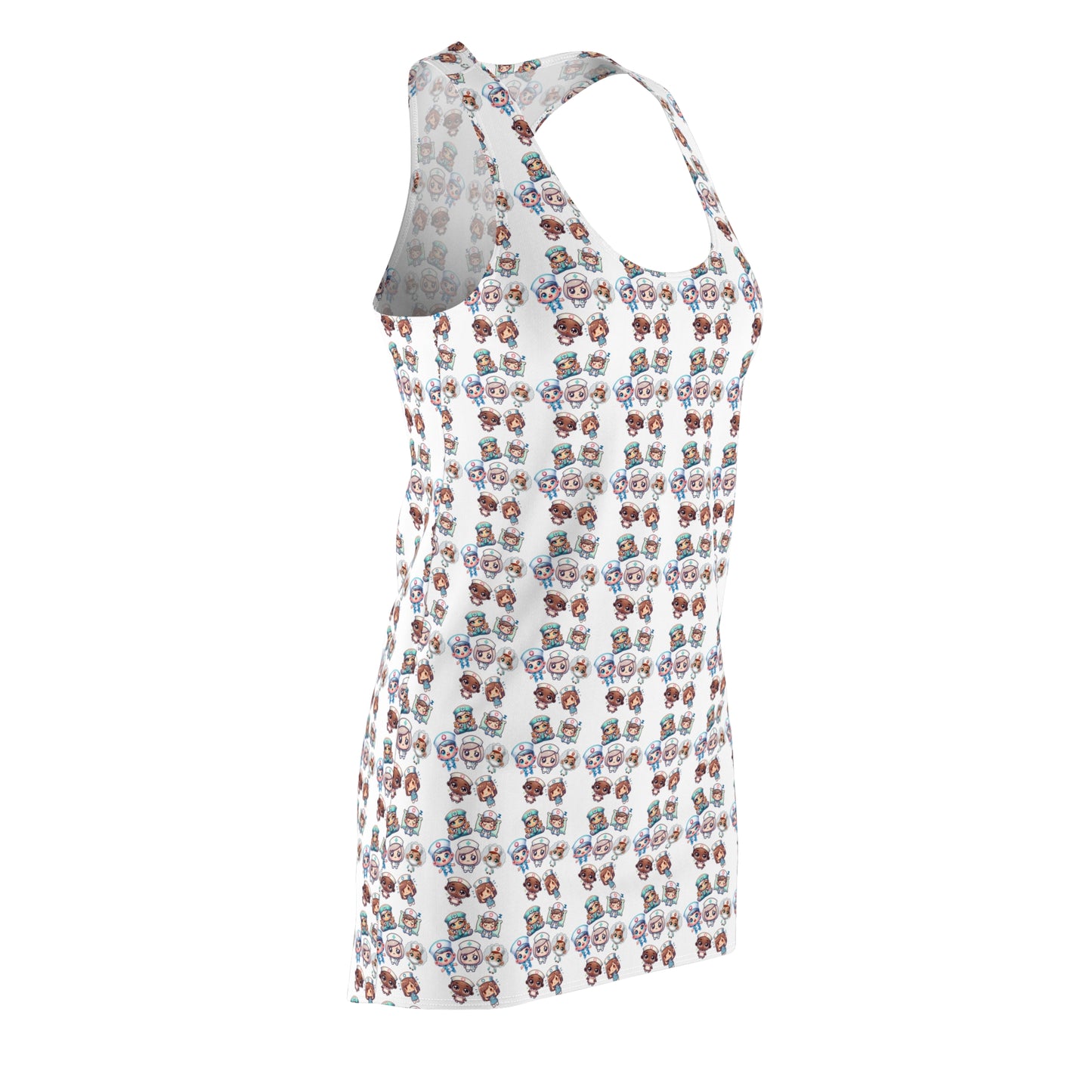 Floral Racerback Dress, Summer Outing Dress, Casual Dress, Vacation Dress, Beach Cover-Up, Spring Fashion