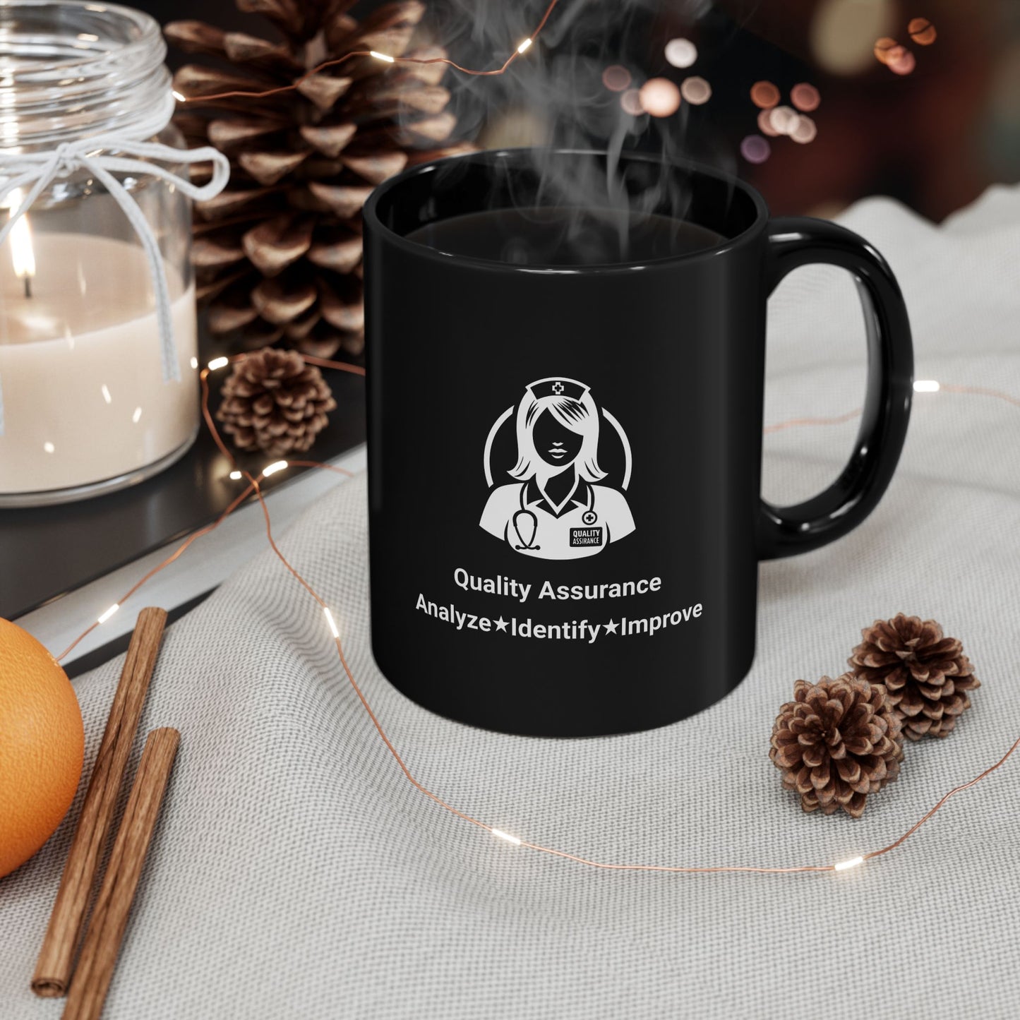Quality Assurance Motivational Black Mug - 11oz & 15oz