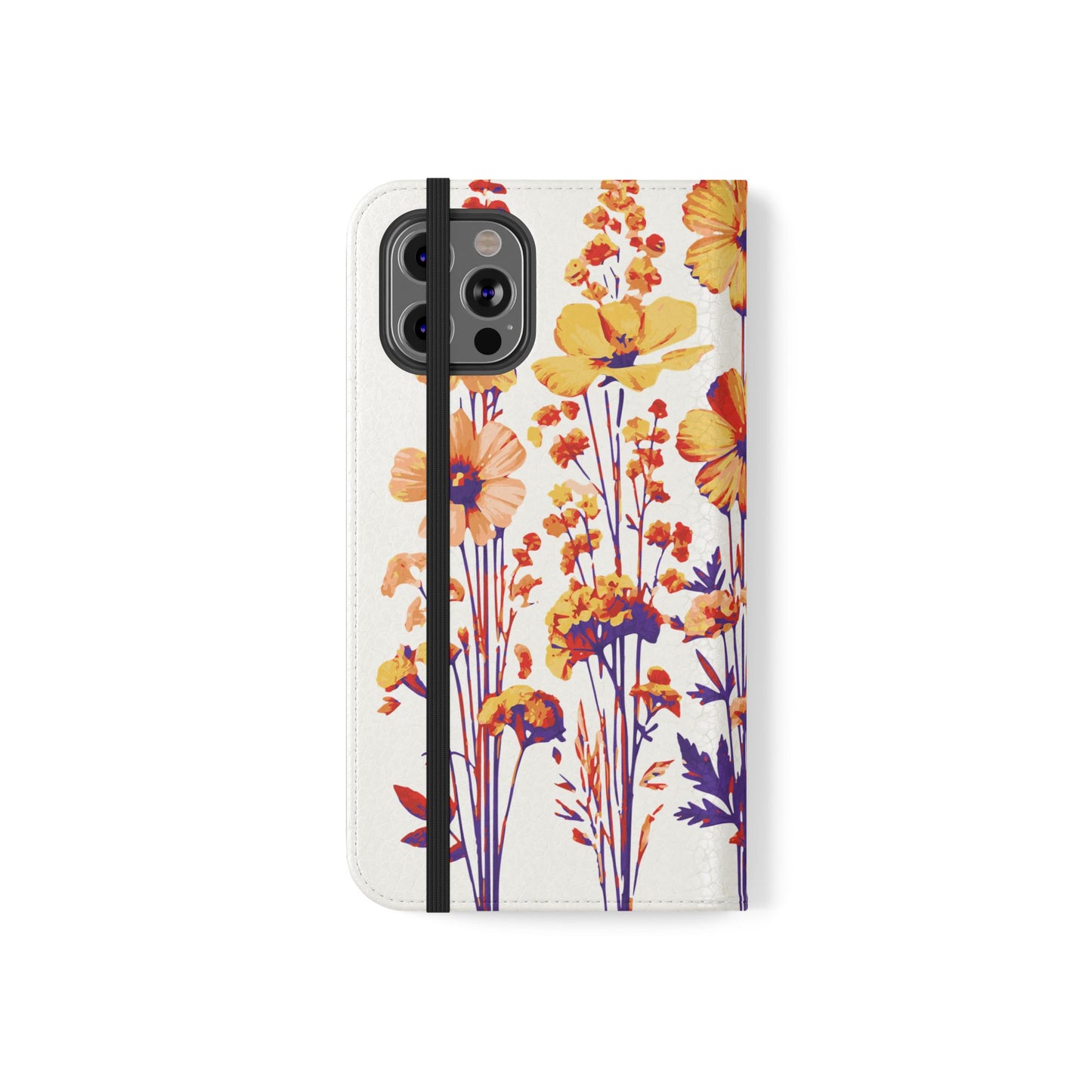 Floral Flip Case - Stylish Phone Wallet with Flower Design