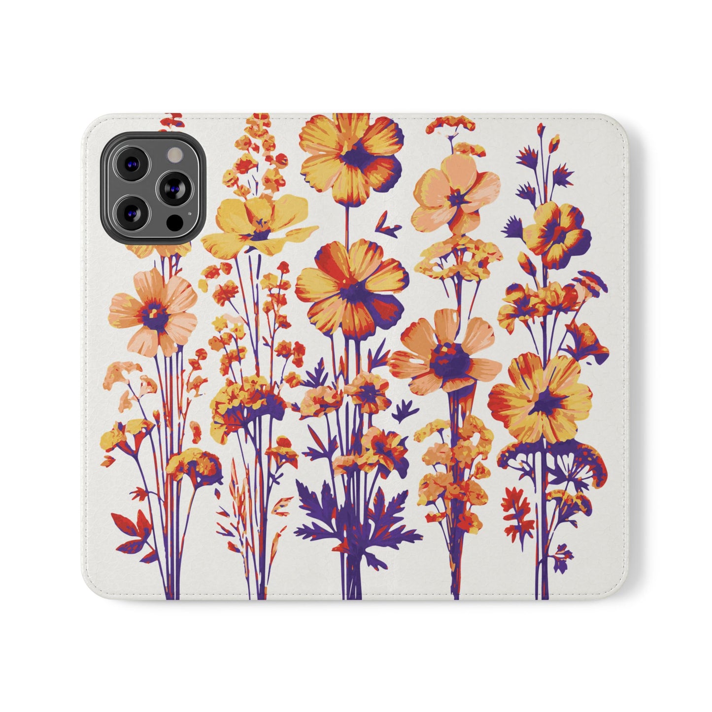 Floral Flip Case - Stylish Phone Wallet with Flower Design