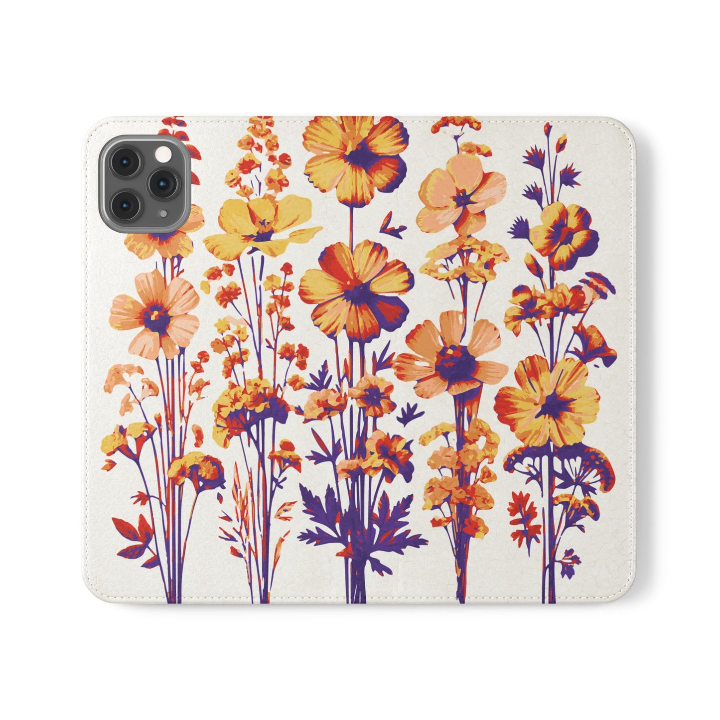 Floral Flip Case - Stylish Phone Wallet with Flower Design