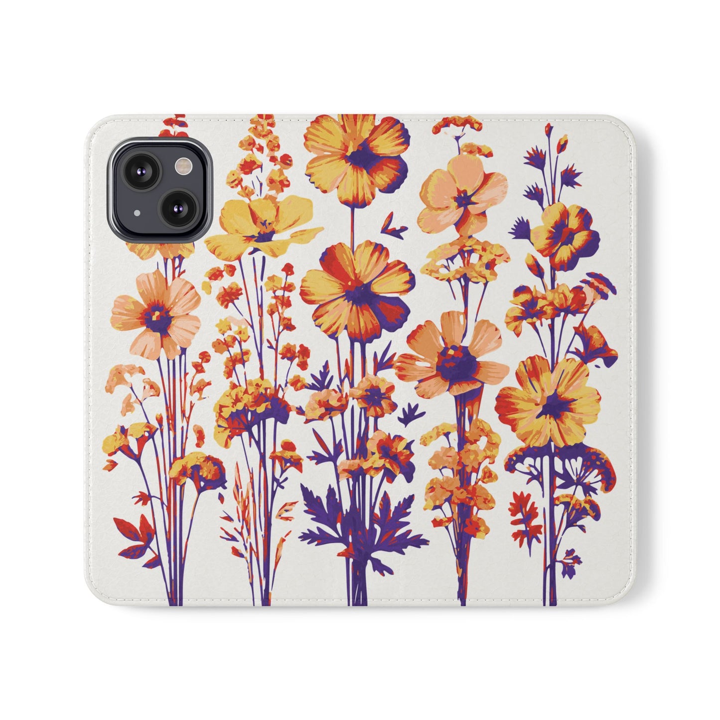 Floral Flip Case - Stylish Phone Wallet with Flower Design