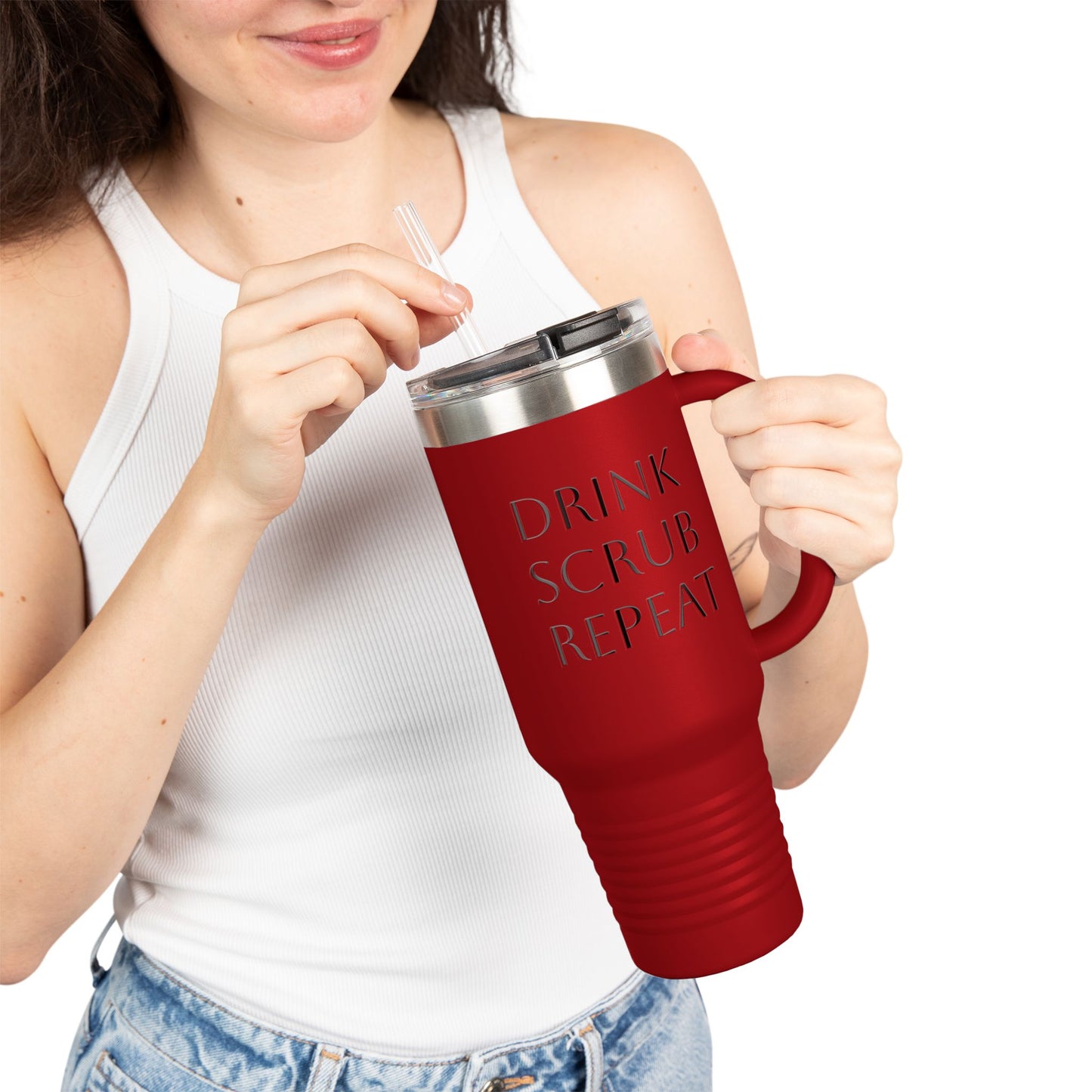 Insulated Travel Mug - Drink Scrub Repeat - 40oz