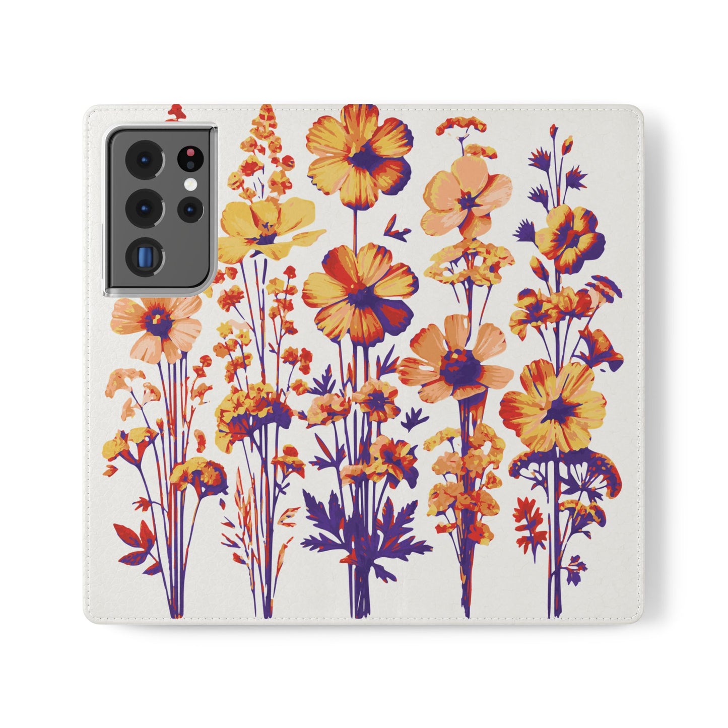Floral Flip Case - Stylish Phone Wallet with Flower Design