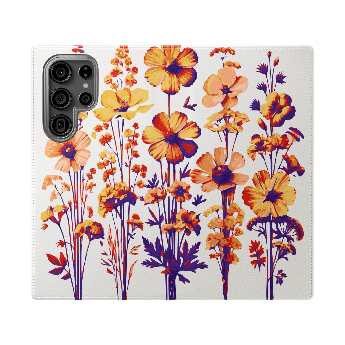 Floral Flip Case - Stylish Phone Wallet with Flower Design