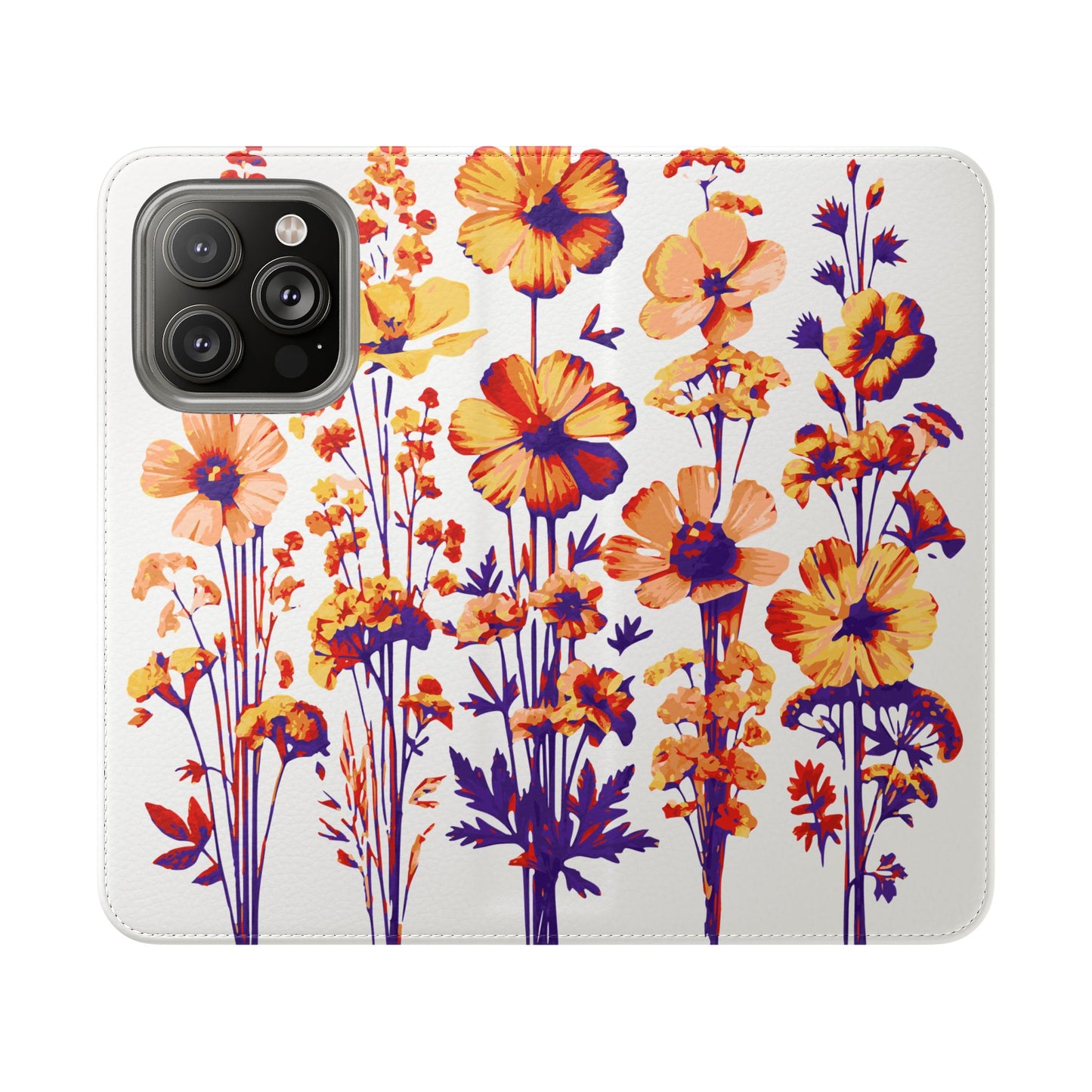 Floral Flip Case - Stylish Phone Wallet with Flower Design