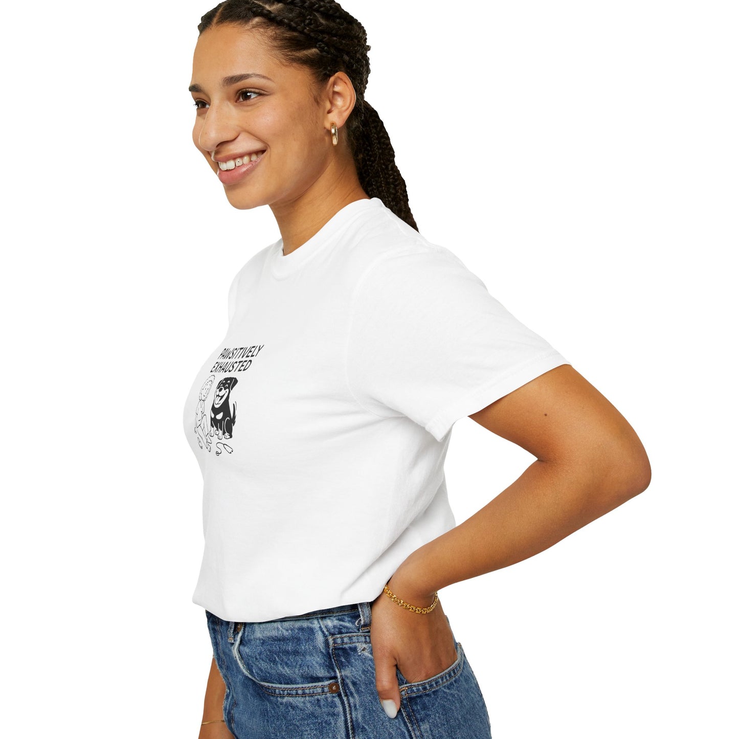 Pawsitively Exhausted Nurse T-Shirt - Unisex Garment-Dyed Tee for Pet Lovers