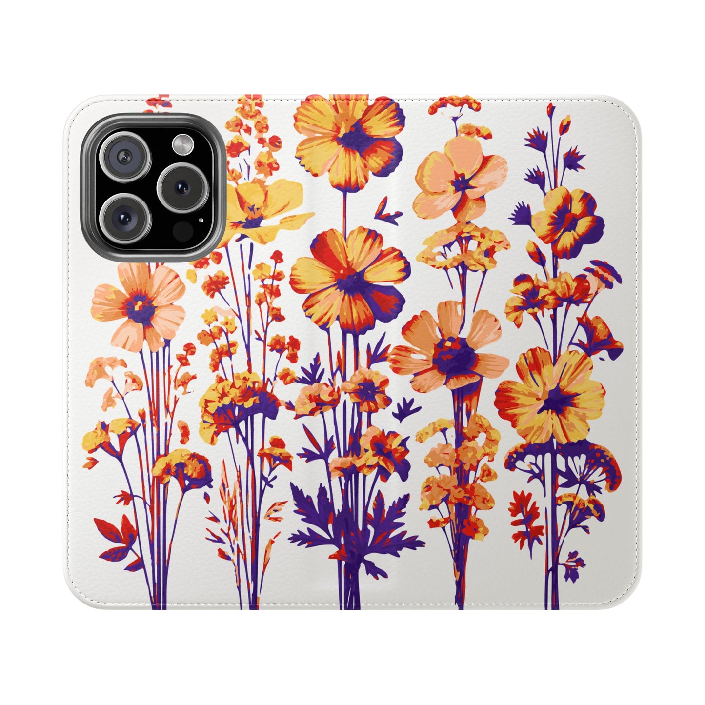 Floral Flip Case - Stylish Phone Wallet with Flower Design