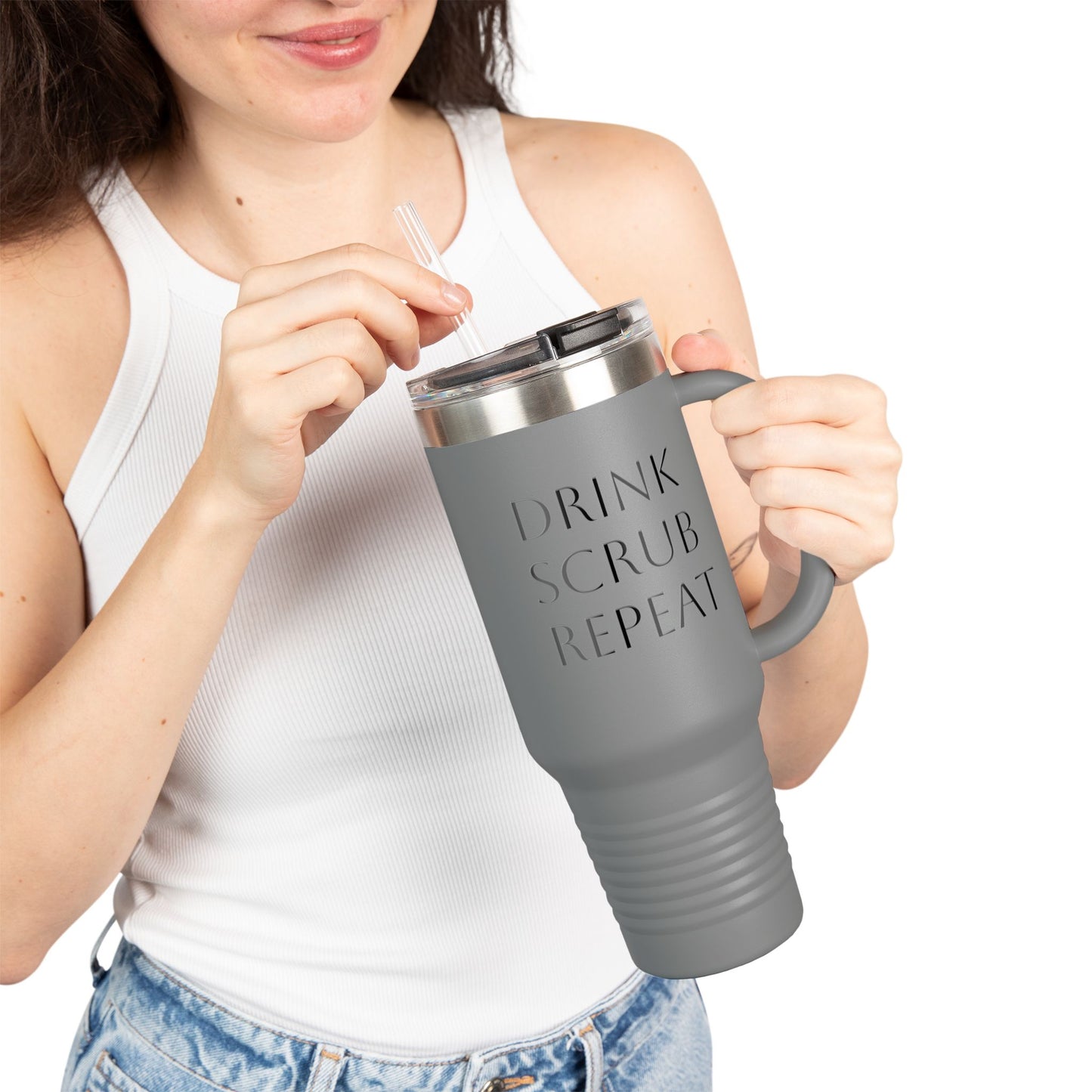 Insulated Travel Mug - Drink Scrub Repeat - 40oz
