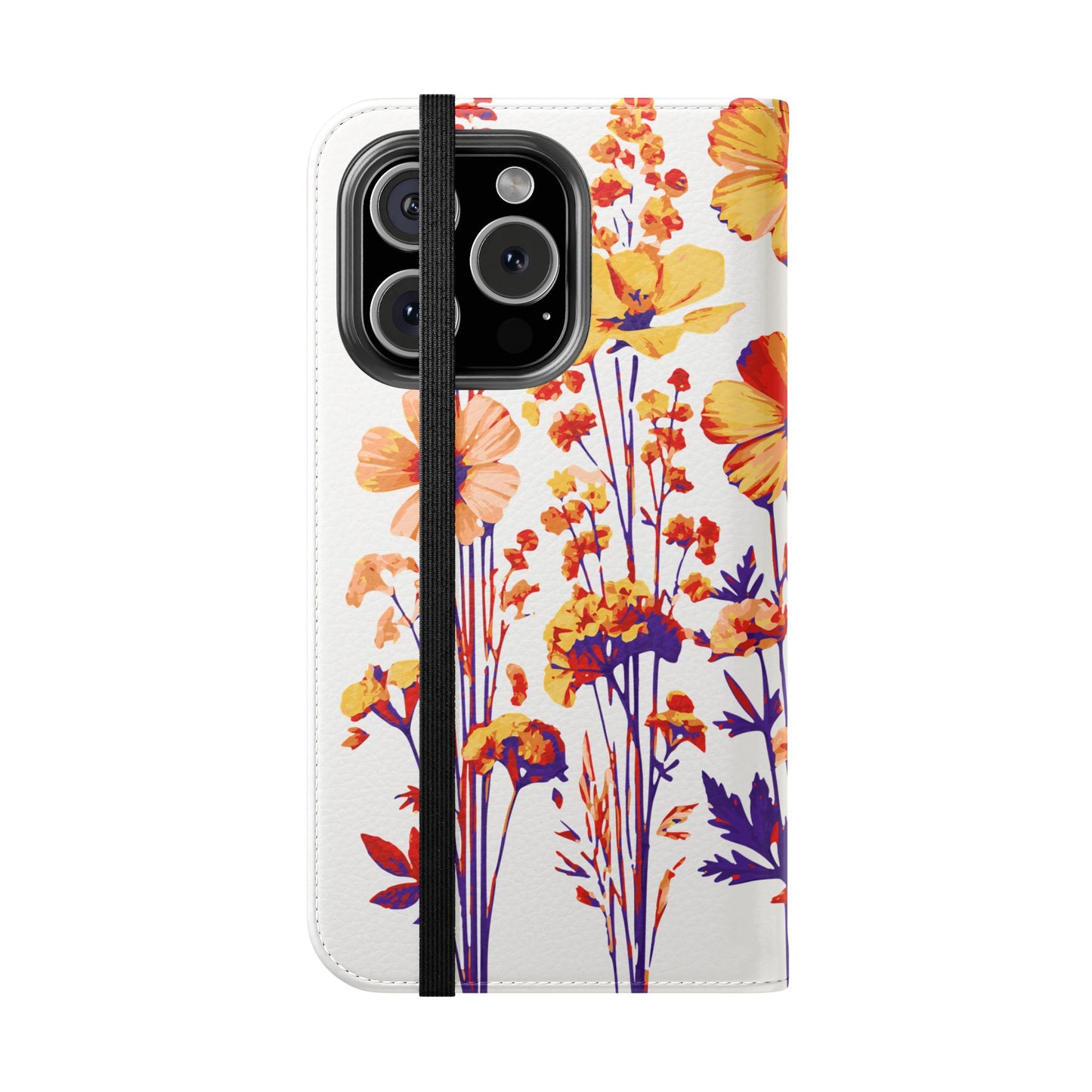 Floral Flip Case - Stylish Phone Wallet with Flower Design