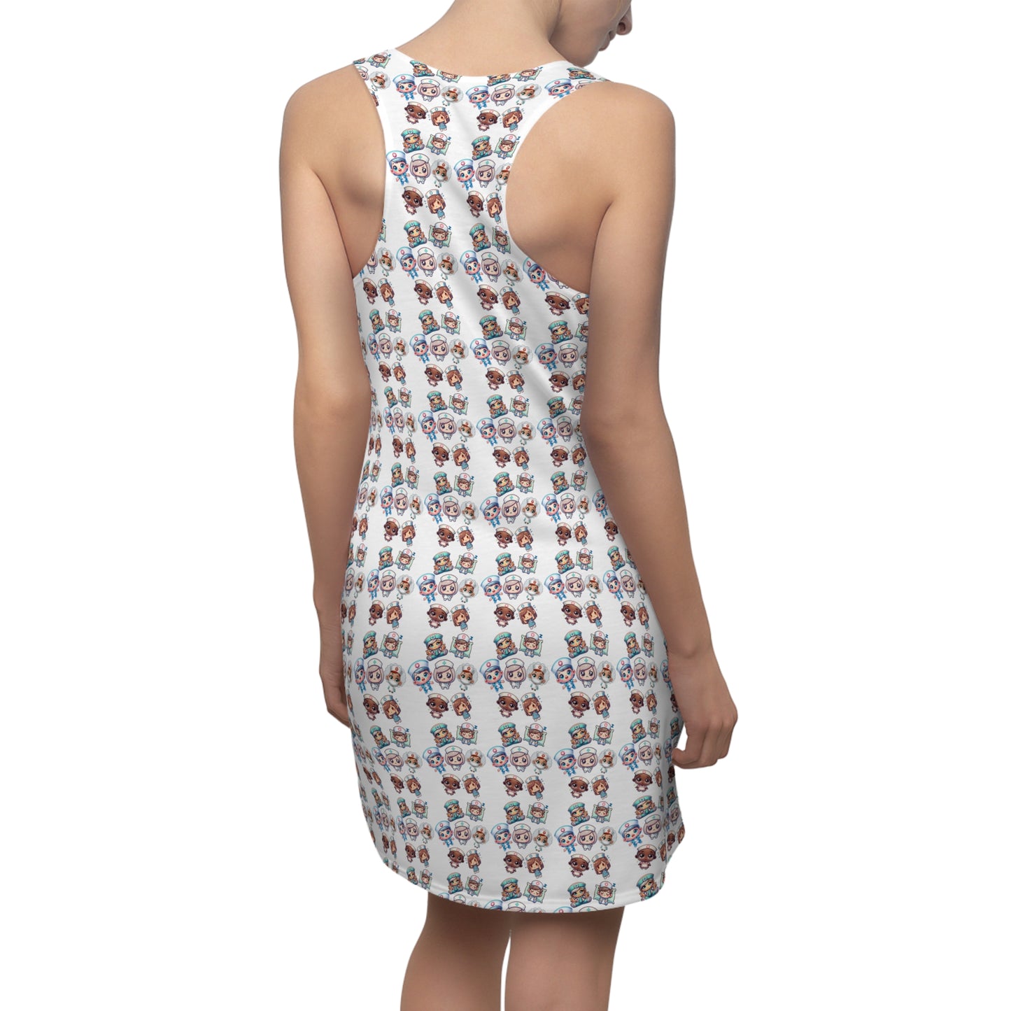 Floral Racerback Dress, Summer Outing Dress, Casual Dress, Vacation Dress, Beach Cover-Up, Spring Fashion
