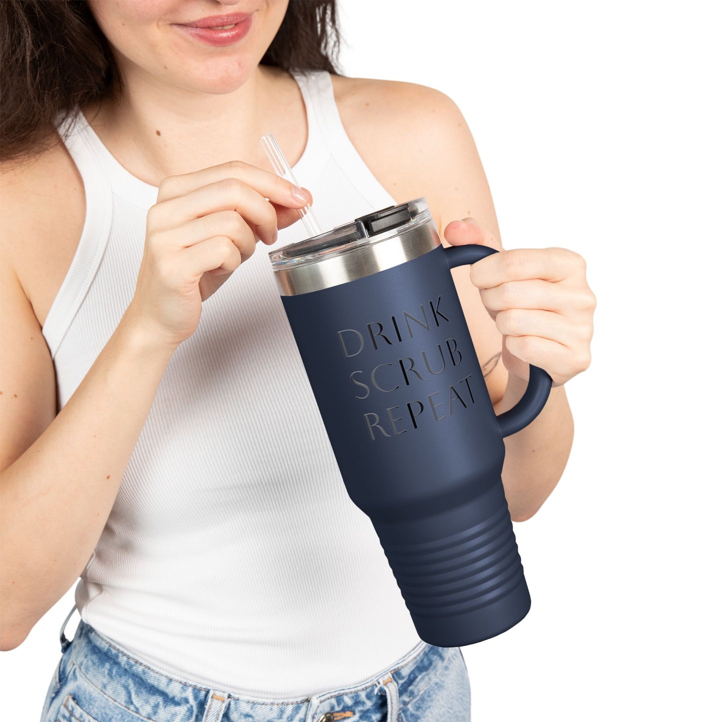 Insulated Travel Mug - Drink Scrub Repeat - 40oz