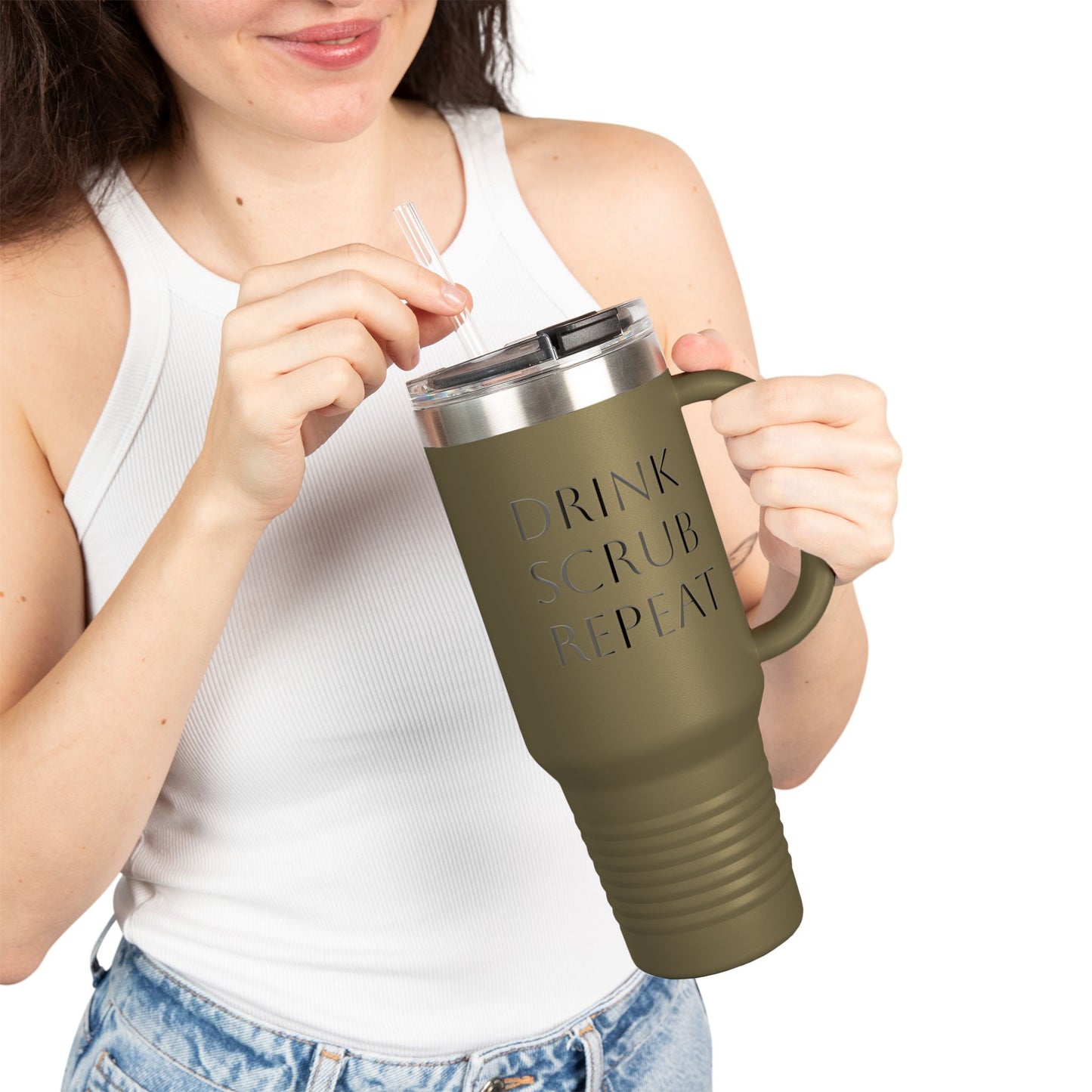 Insulated Travel Mug - Drink Scrub Repeat - 40oz