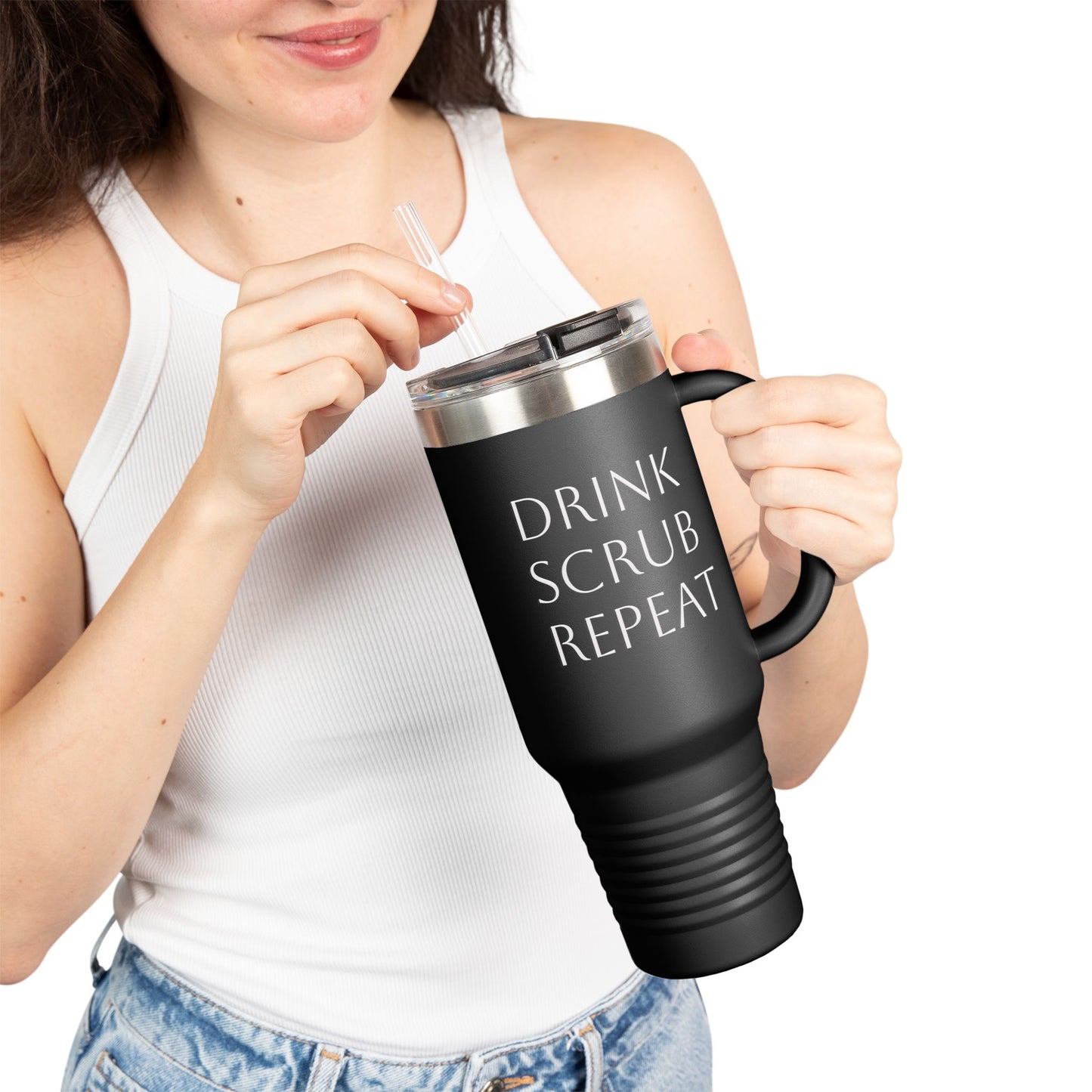 Insulated Travel Mug - Drink Scrub Repeat - 40oz