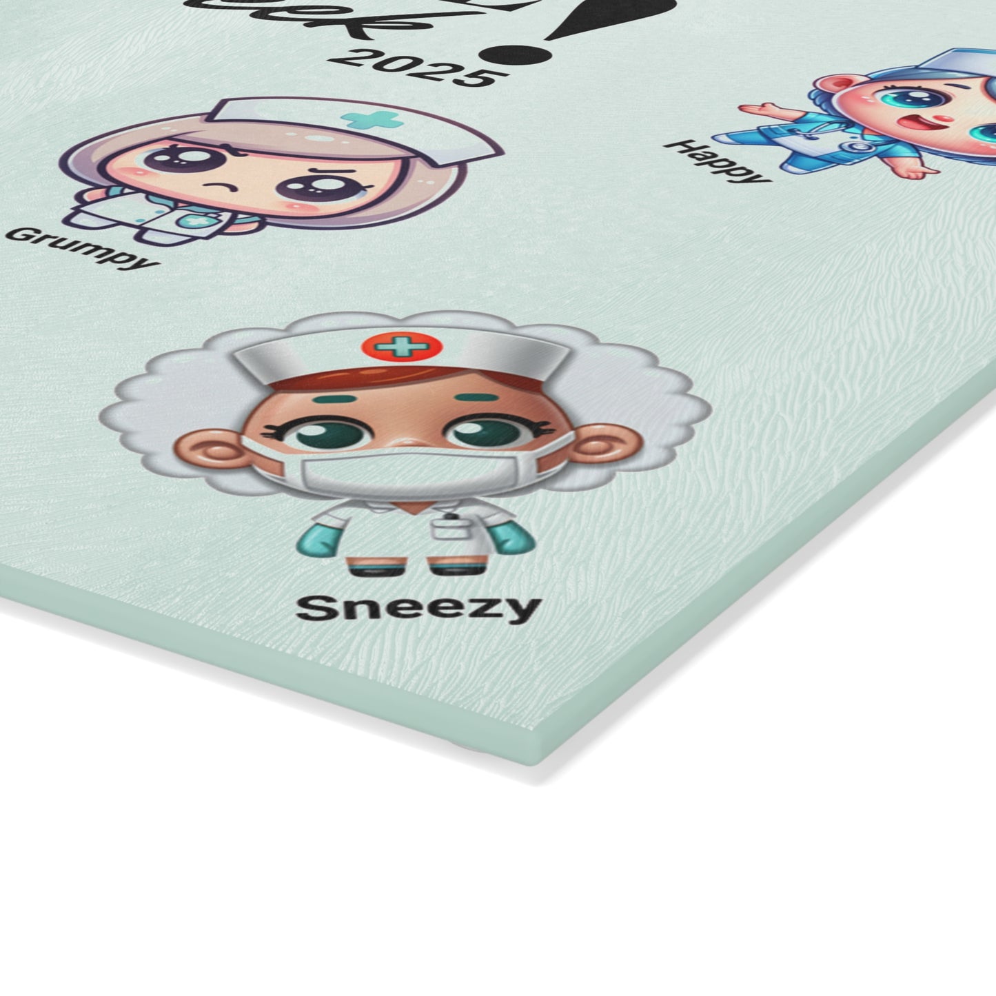 Cutting Board - Seven Nurse Dwarves Silly Design for Nursing Week 2025