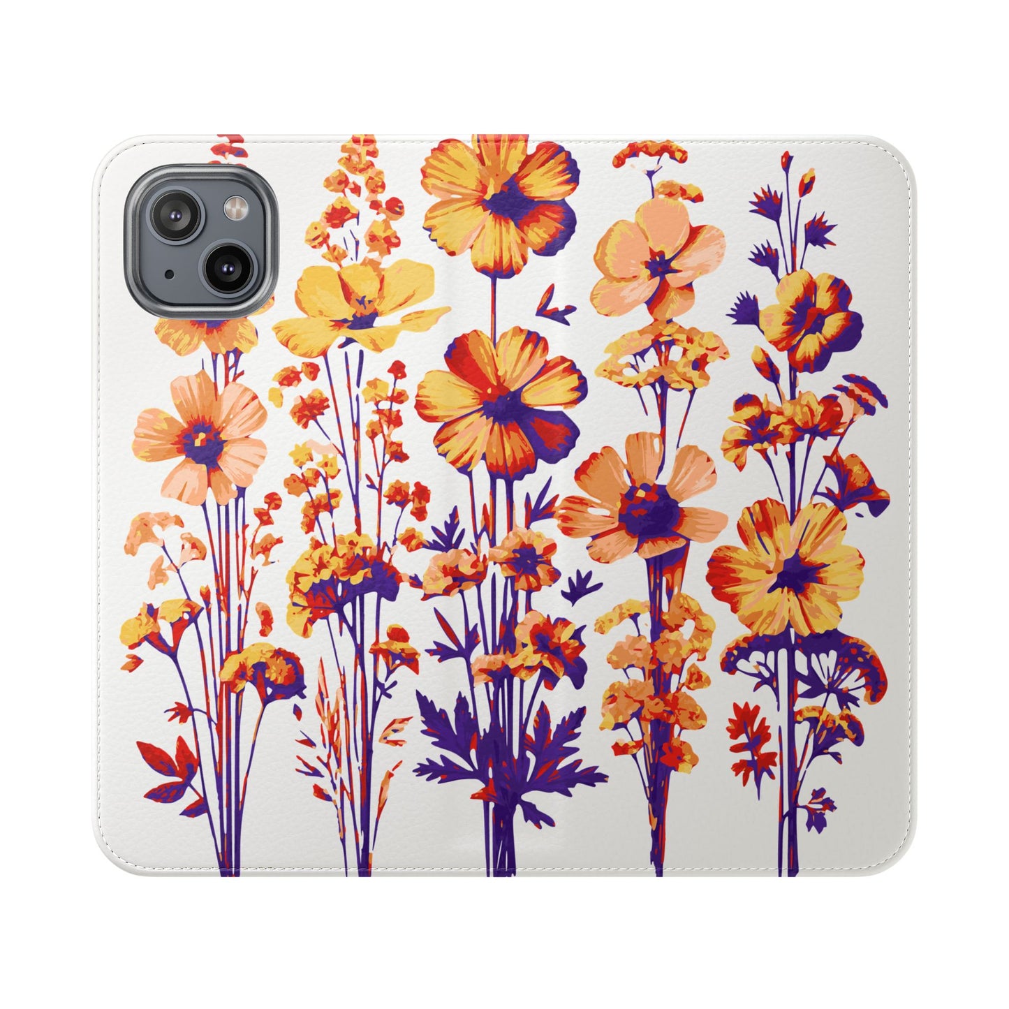 Floral Flip Case - Stylish Phone Wallet with Flower Design