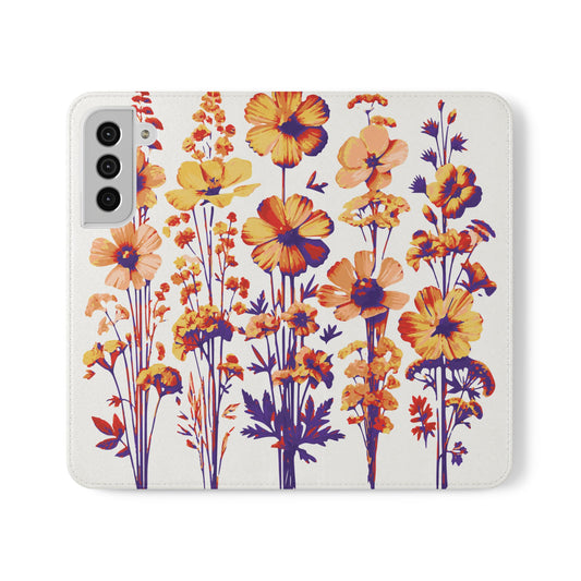 Floral Flip Case - Stylish Phone Wallet with Flower Design