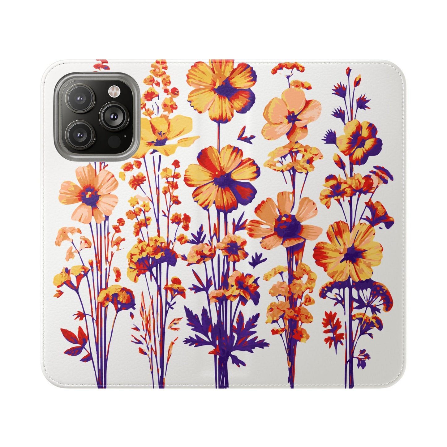 Floral Flip Case - Stylish Phone Wallet with Flower Design