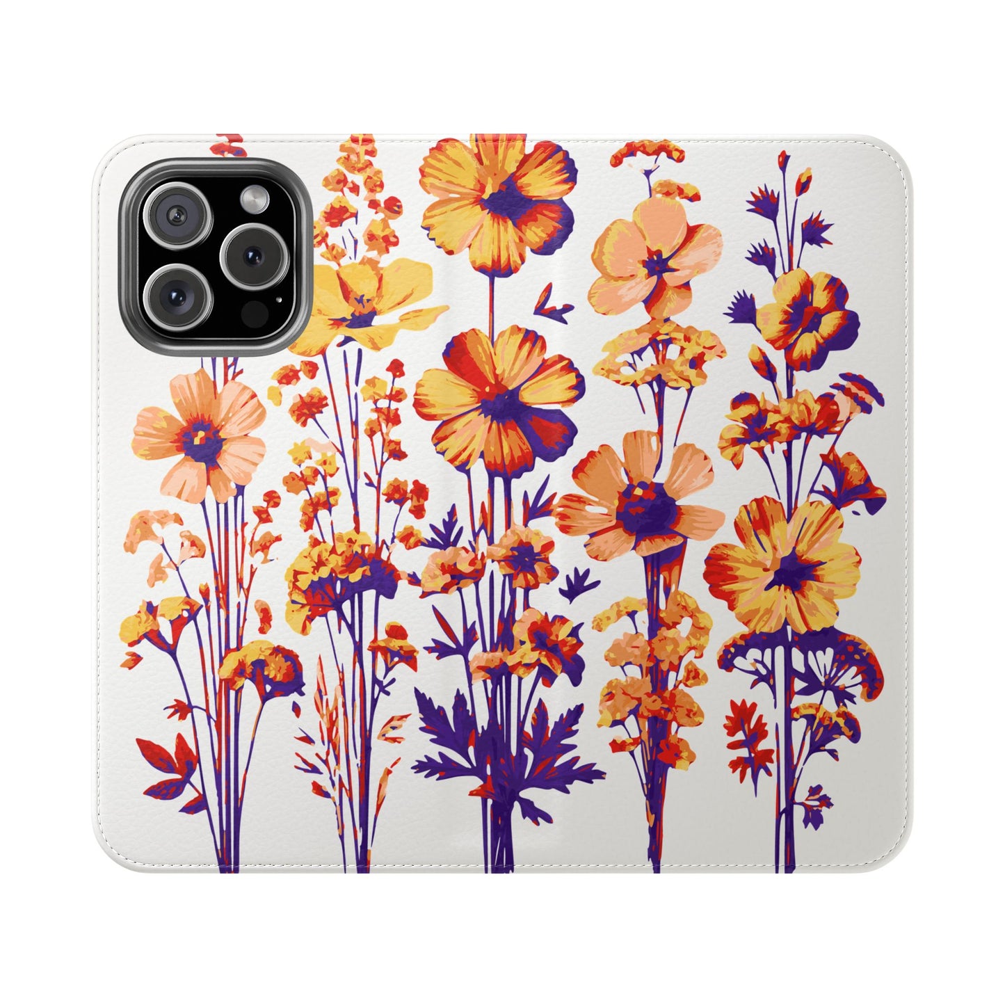Floral Flip Case - Stylish Phone Wallet with Flower Design