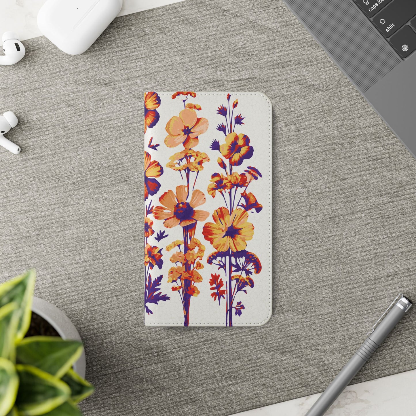 Floral Flip Case - Stylish Phone Wallet with Flower Design
