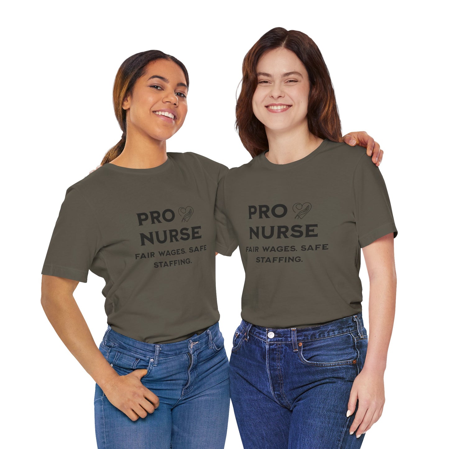 PRO NURSE Unisex Jersey Tee - Fair Wages, Safe Staffing T-Shirt, Nurse Appreciation Gift, Healthcare Shirt, Medical Staff Apparel