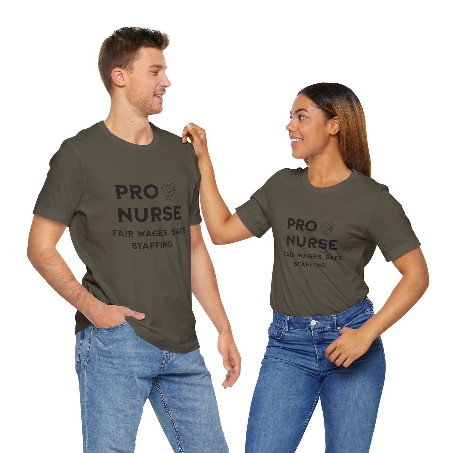 PRO NURSE Unisex Jersey Tee - Fair Wages, Safe Staffing T-Shirt, Nurse Appreciation Gift, Healthcare Shirt, Medical Staff Apparel