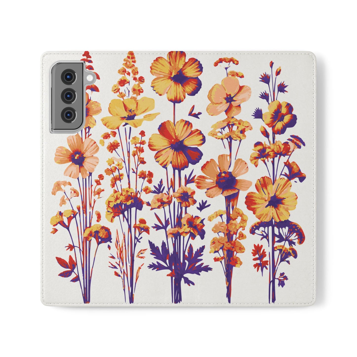 Floral Flip Case - Stylish Phone Wallet with Flower Design