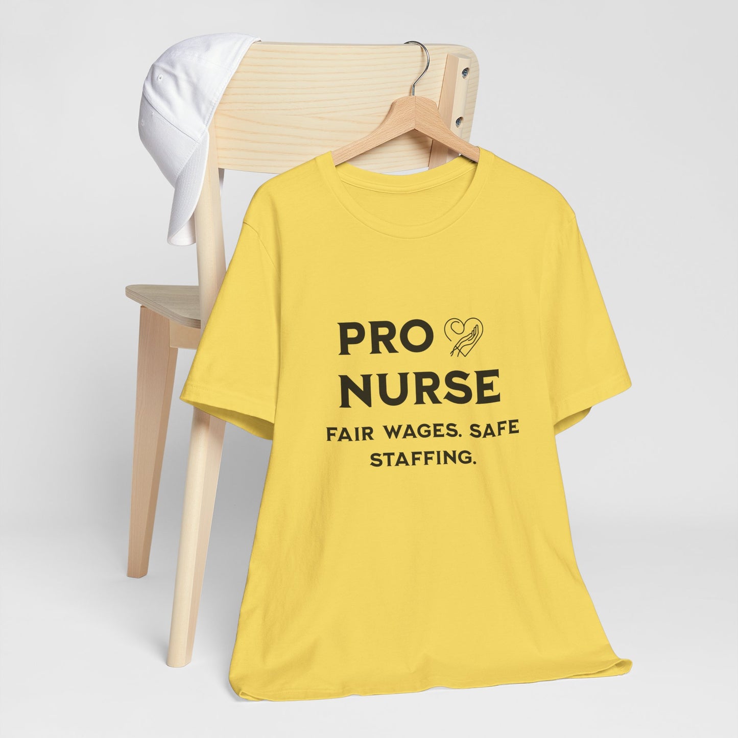 PRO NURSE Unisex Jersey Tee - Fair Wages, Safe Staffing T-Shirt, Nurse Appreciation Gift, Healthcare Shirt, Medical Staff Apparel