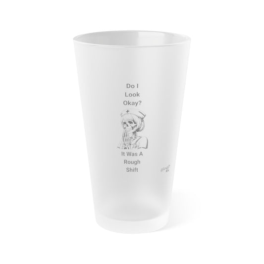Beer Glass for RN, Nurse Appreciation Gift, Frosted Pint Glass, 16oz, Nursing Student Graduation Present, Hospital Nurse Gift, Medical