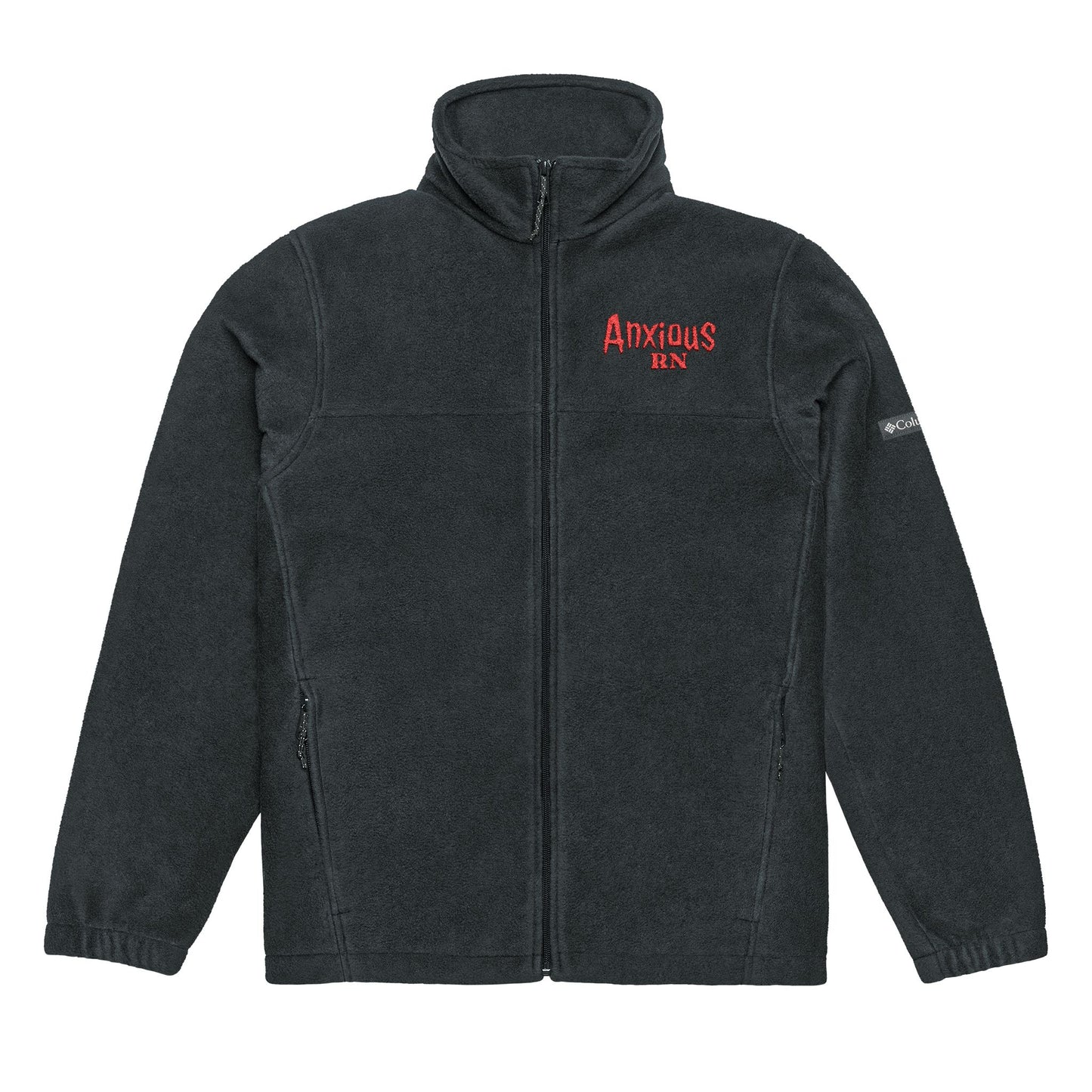 Anxious RN Cozy Embroidered Columbia Fleece Jacket | Perfect for Outdoor Adventures, Gift for Him/Her, Winter Wear, Hiking, Campfire Apparel
