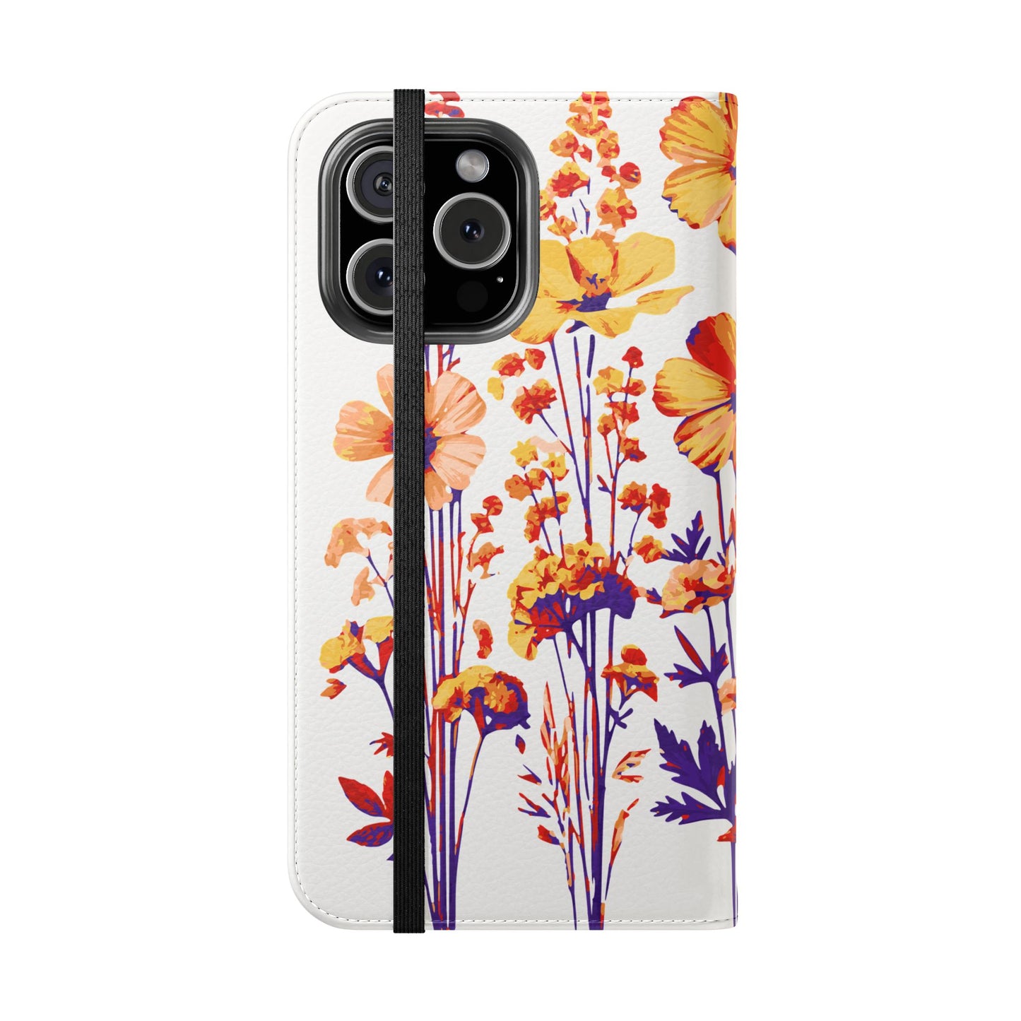 Floral Flip Case - Stylish Phone Wallet with Flower Design