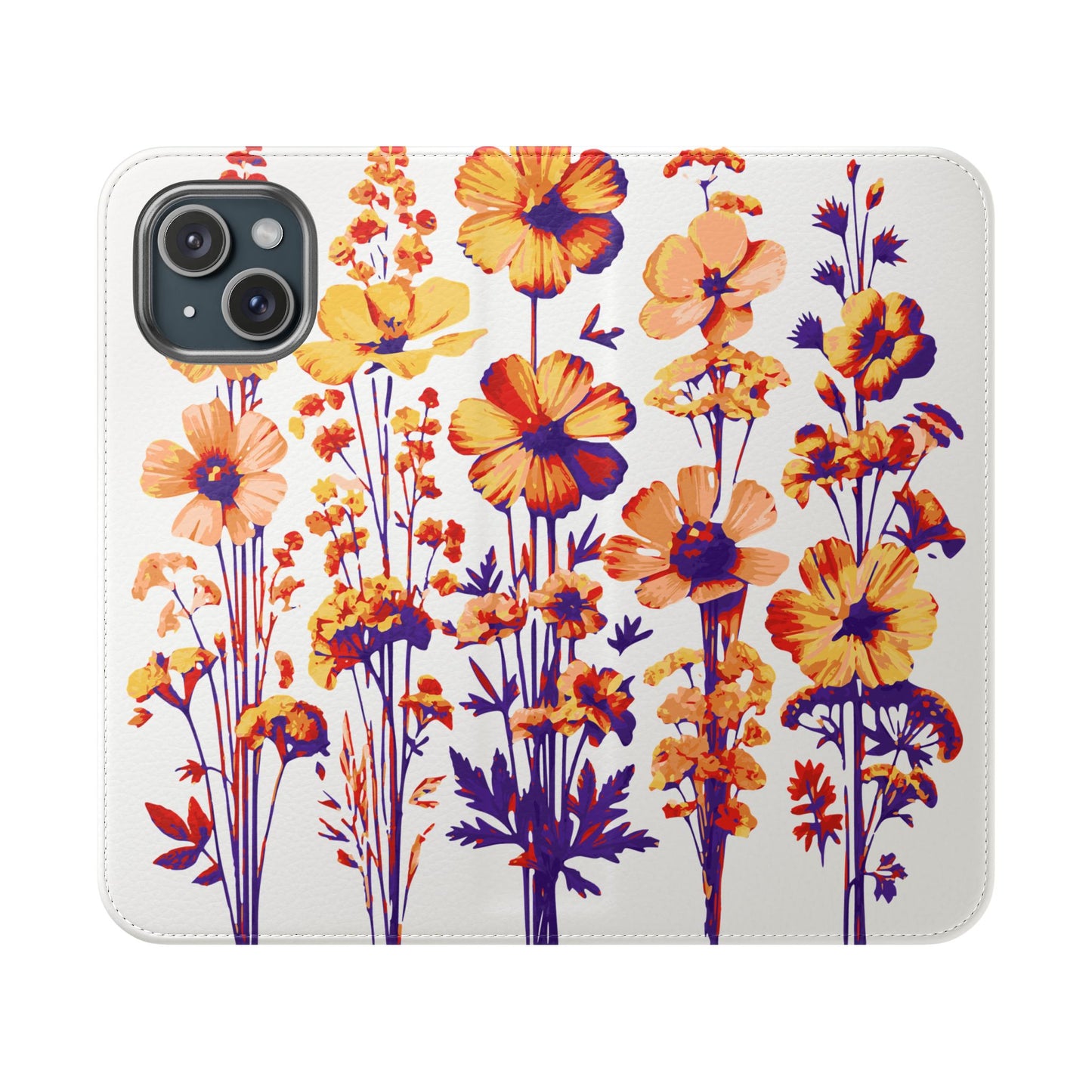 Floral Flip Case - Stylish Phone Wallet with Flower Design