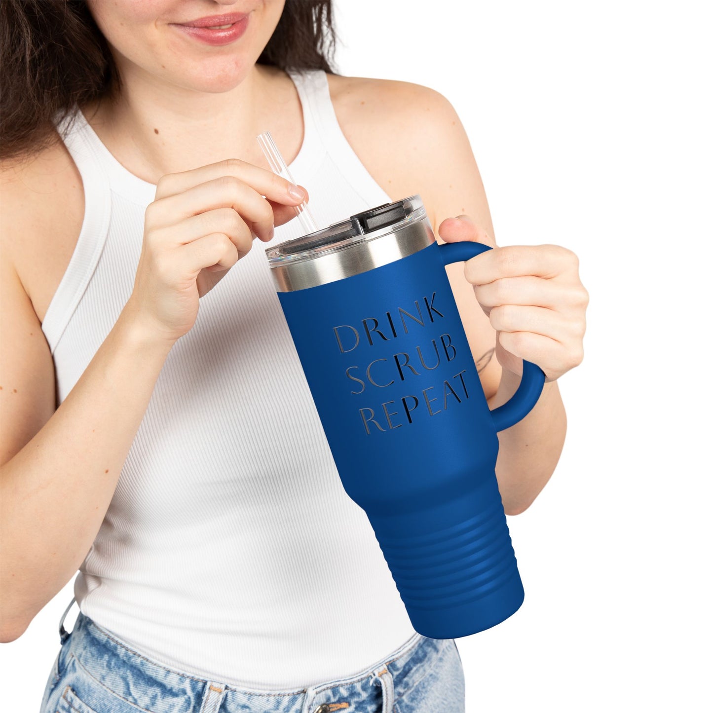 Insulated Travel Mug - Drink Scrub Repeat - 40oz