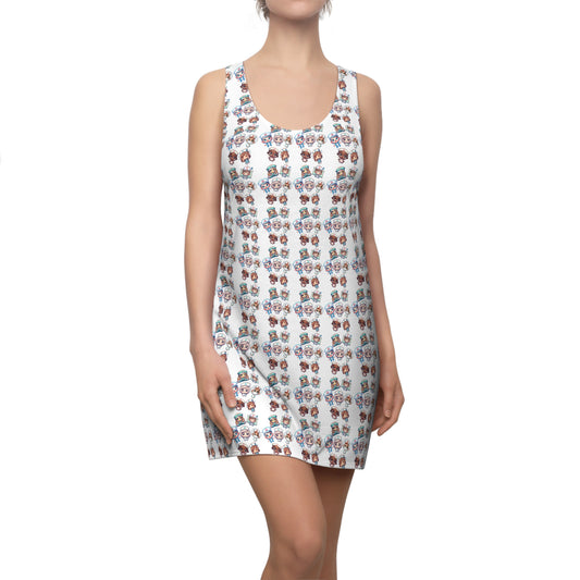 Floral Racerback Dress, Summer Outing Dress, Casual Dress, Vacation Dress, Beach Cover-Up, Spring Fashion
