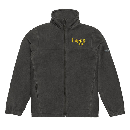 Happy RN Embroidered Fleece Jacket, Unisex Jacket, Cozy Outerwear, Fall Fashion, Winter Gift, Casual Layering